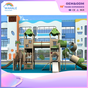Kindergarten outdoor forest theme customized children's slide park playground equipment supplier