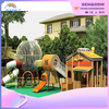 Community Outdoor Wooden House Modeling Custom Children's Slide Playground Equipment Wholesale