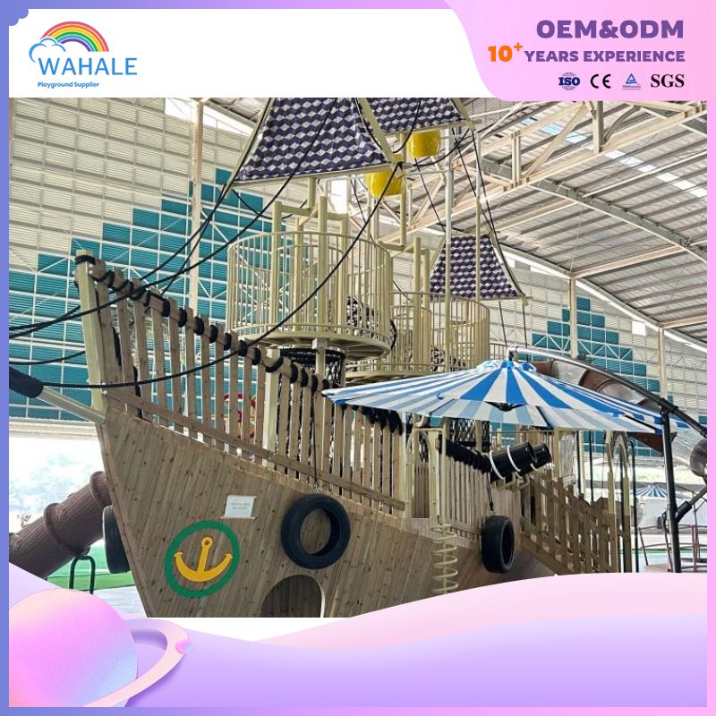Park Outdoor Wooden Sailboat Modeling Custom Children's Playground Equipment Dealer