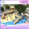 Customized residential outdoor wooden house shape children's slide playground equipment