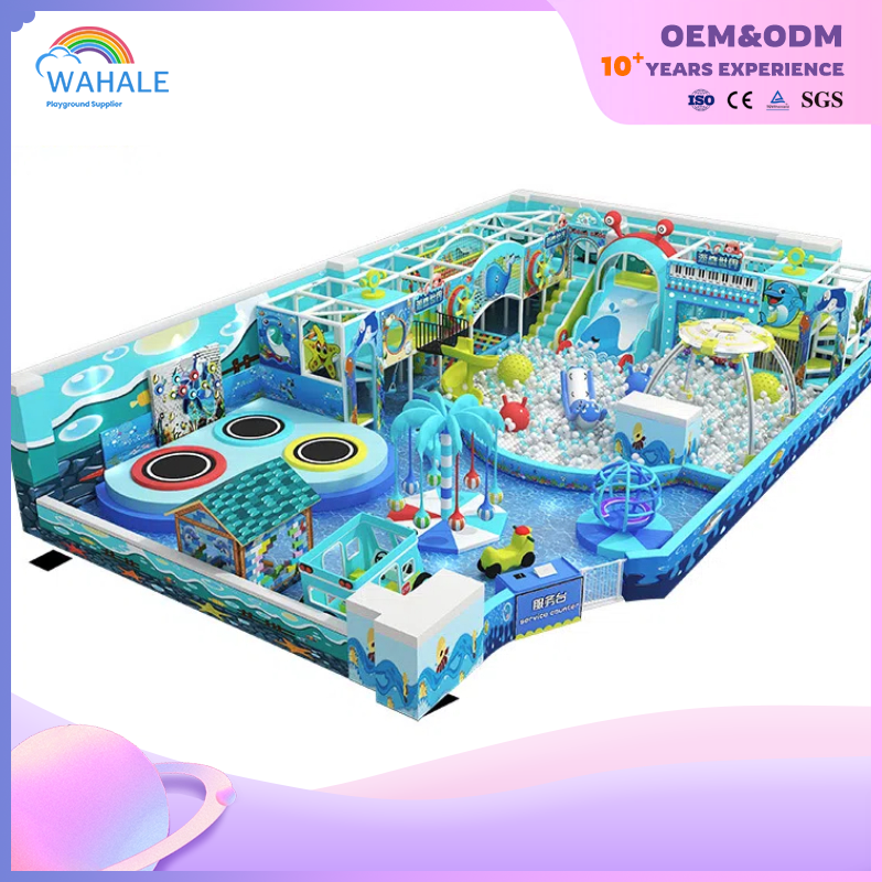 Sales Center Indoor Blue Ocean Theme Custom Soft Decoration Playground Equipment Dealer