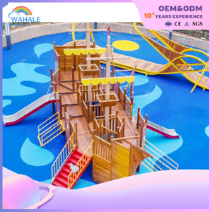 Park Outdoor Sailboat Shape Wooden Children Maze Crossing Playground Equipment Wholesale