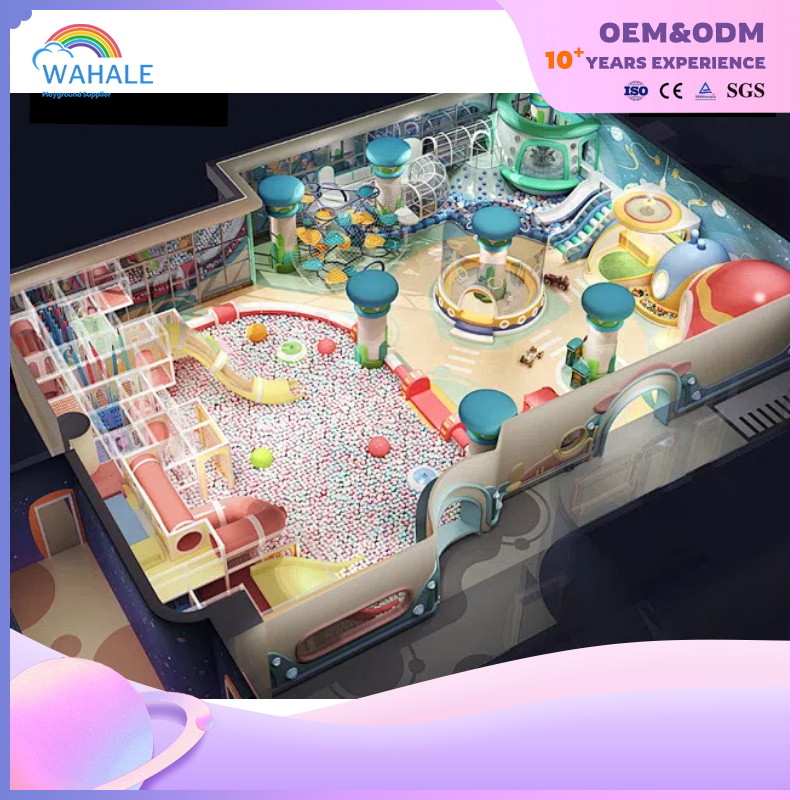 Natatorium Indoor Color Cartoon Space Theme Customized Children's Playground Equipment Factory