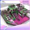 Pink Green Indoor Physical Training Trampoline Park Playground Equipment Customization