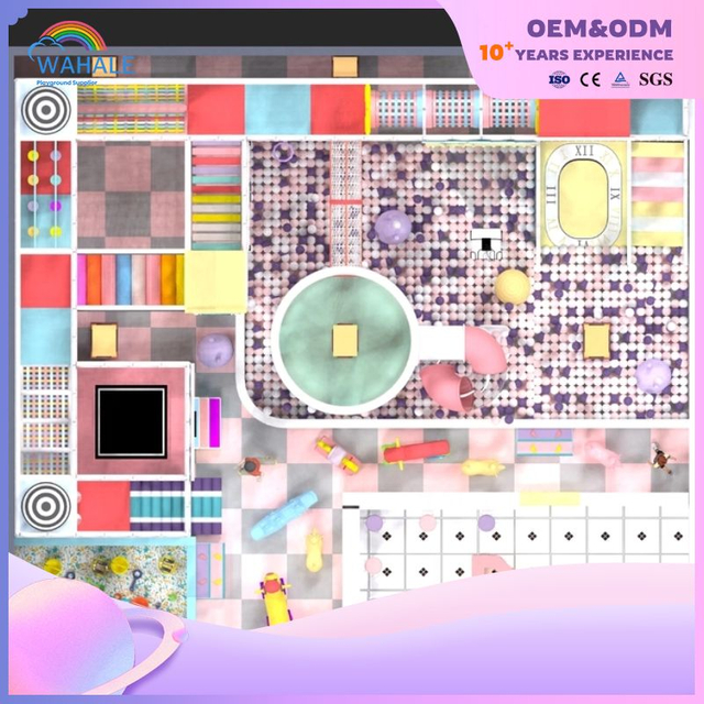 Purple Fantasy Indoor Children's Playground Custom Cartoon Style Amusement Park Equipment