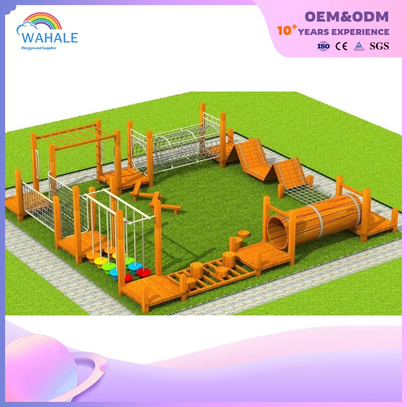 Outdoor Wooden Steel Pipe Structure Amusement Equipment Customized Outdoor Children Crossing Amusement Park Wholesale