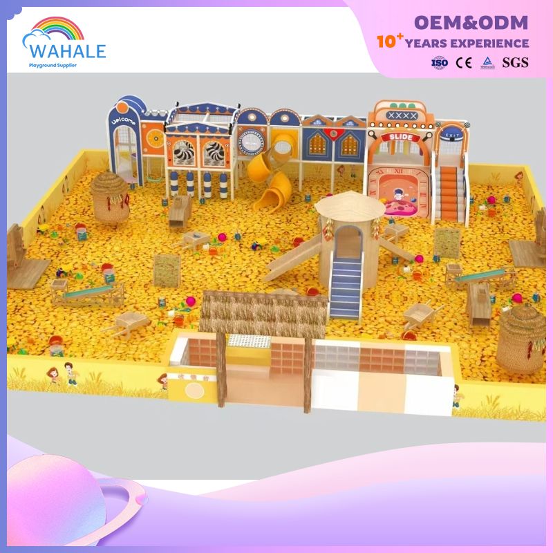 Granary Theme Custom Children's Indoor Yellow Soft Decoration Playground Equipment Builder