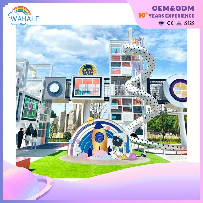 Rocket Space Theme Customized Children's Outdoor Slide Playground Equipment Dealer