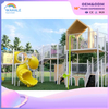 Community Outdoor Coffee-colored Wooden House Model Children's Outdoor Playground Entry Equipment