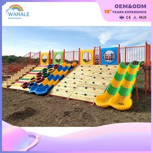 Residential Outdoor Wooden Children's Slide Park House Shape Play Area Equipment Supplier