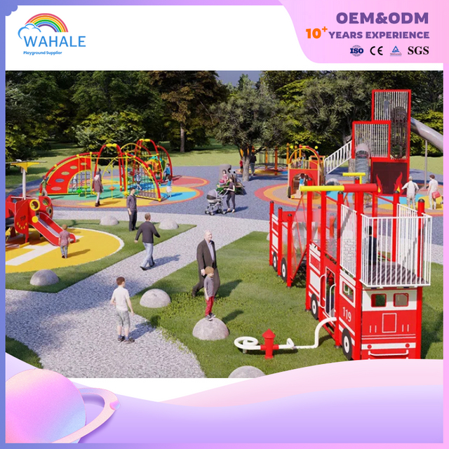 Scenic Spot Outdoor Red Bus Modeling Custom Children's Playground Equipment Wholesale