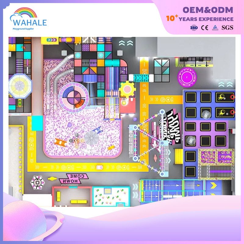 Mall Interior Purple Space Theme Customized Children's Purple Soft Installation Playground Equipment