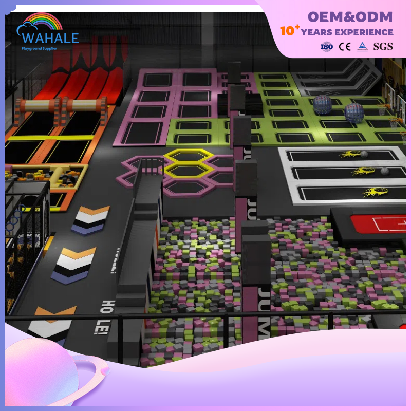 Mall Indoor Mechanical Theme Customized Children's Physical Exercise Parkour Trampoline Park Equipment