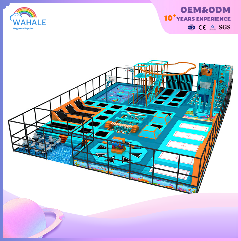 Sales Center Indoor Neon Color Trampoline Park Customized Children's Indoor Expansion Playground Equipment Dealer