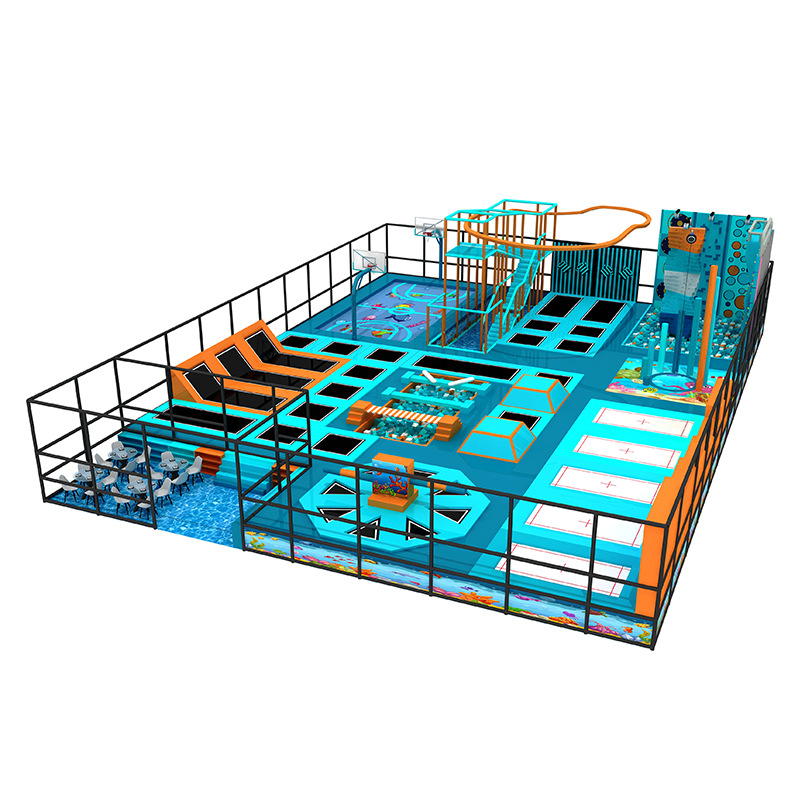 Basketball court with Marine animal designs