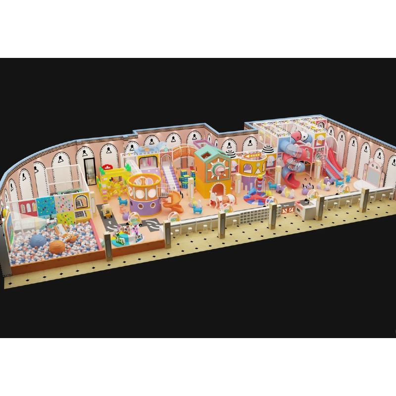 Red and blue spiral tube slide