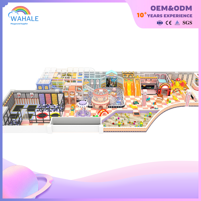 Sales Center Interior Pink Castle Theme Custom Soft Decoration Playground Equipment Builder