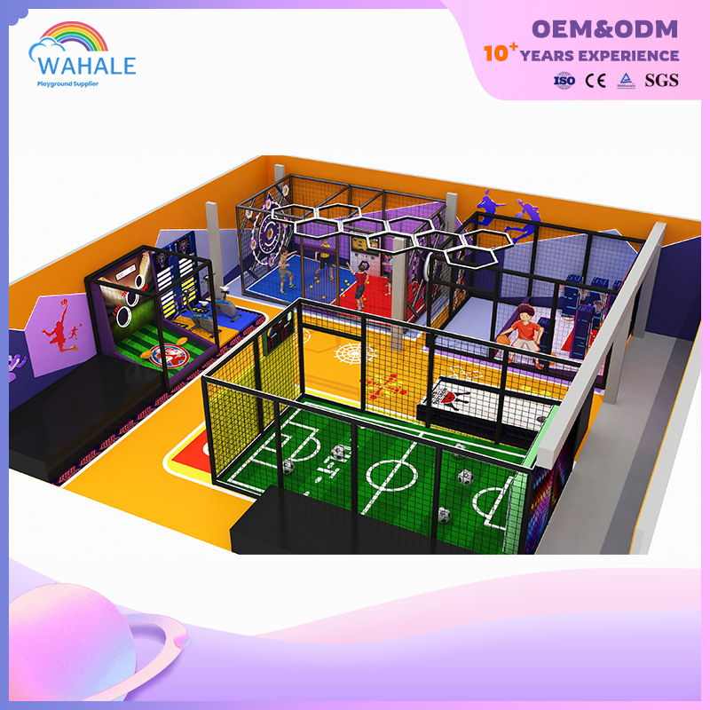 Indoor Children's Rubik's Cube Shape Custom Expansion Trampoline Park Video Game Theme Children's Playground