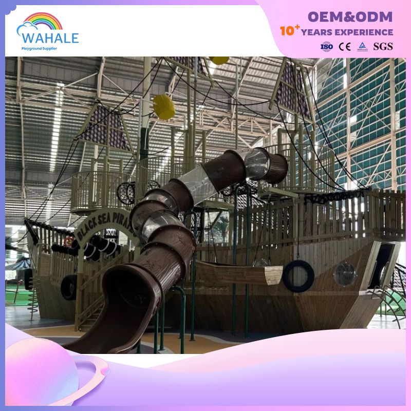 Park Outdoor Wooden Sailboat Modeling Custom Children's Playground Equipment Dealer