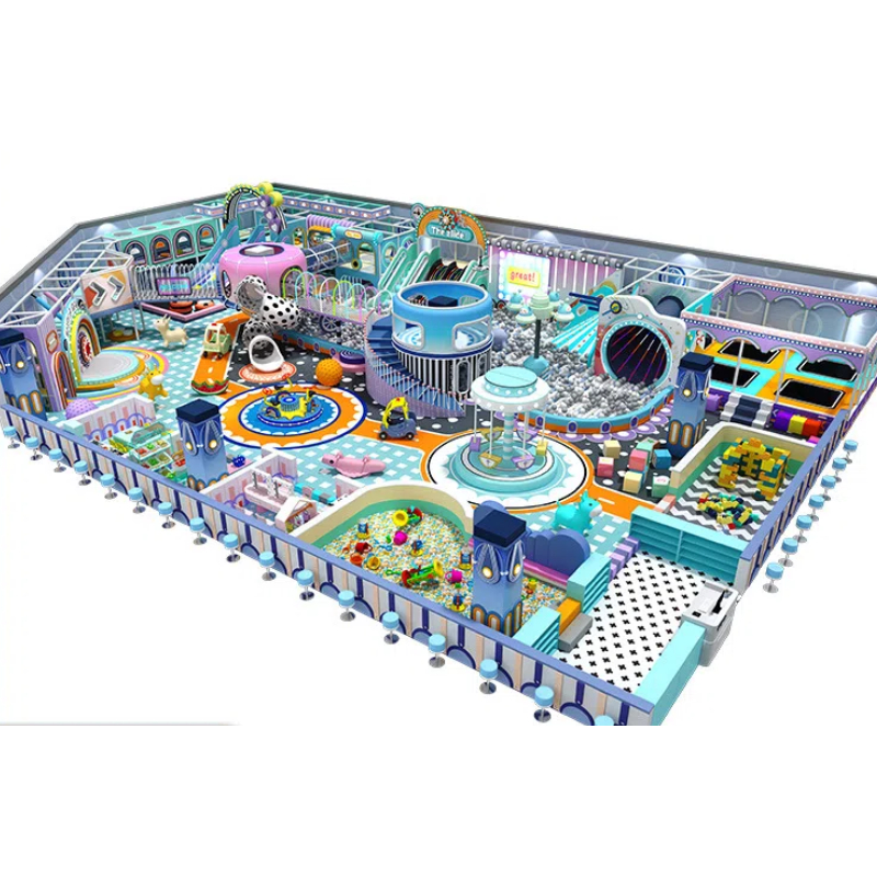 Blue gradient space capsule modeling tower