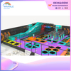 Blue Video Game Theme Customized Children's Physical Training Trampoline Park Soft Installation Gorgeous Playground Equipment