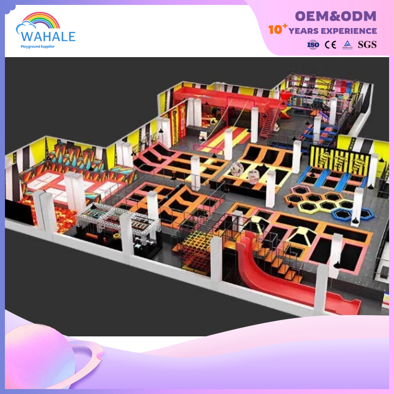 Mall Indoor Hot Blood Trampoline Parkour Children's Park Sticky Music Trampoline Parkour Playground