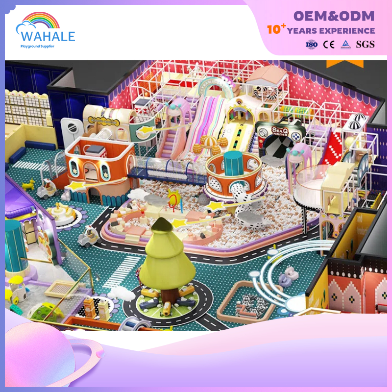 Wholesale of 300-square-meter Indoor Purple Castle-shaped Maze Children's Playground Equipment