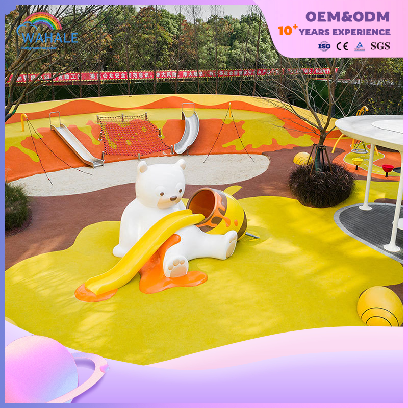 200 Square Meters Outdoor White Bear Honey Pot Shape Customized Children's Physical Exercise Playground Equipment