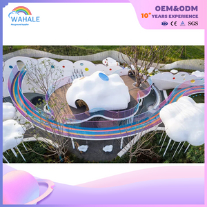 Scenic Area Outdoor White Cloud Shape Custom Playground Children's Colorful Wooden Crossing Park Facilities