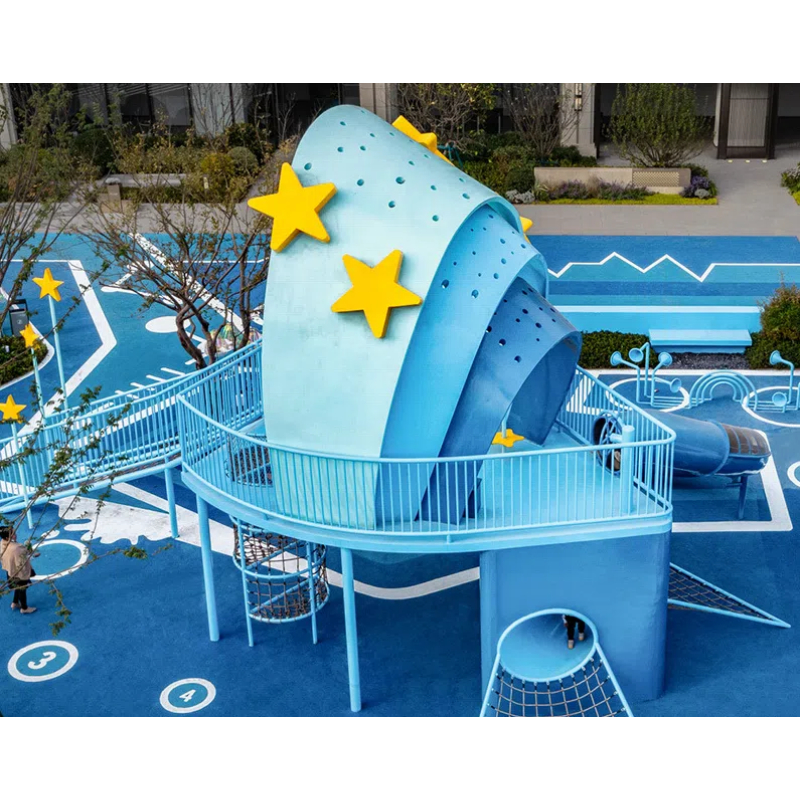 blue star shaped tower