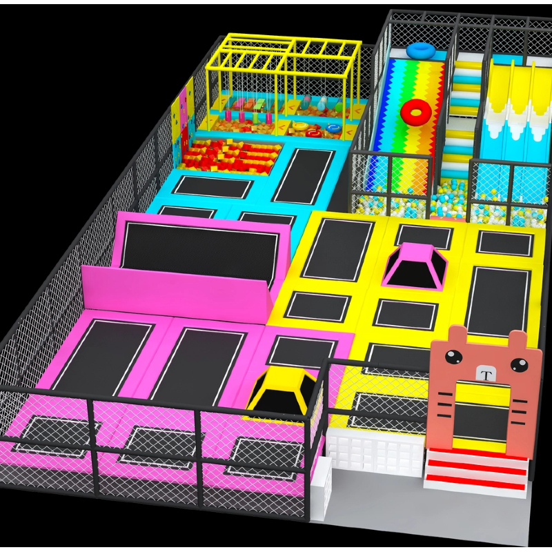 Trampoline parkour playground 