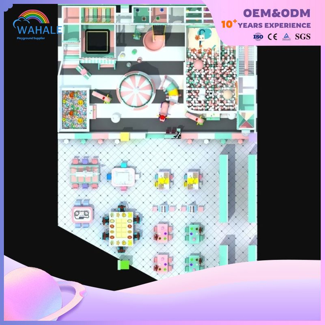 Mint Green Amusement Park Indoor Children Custom Fantasy Playground Equipment Wholesale