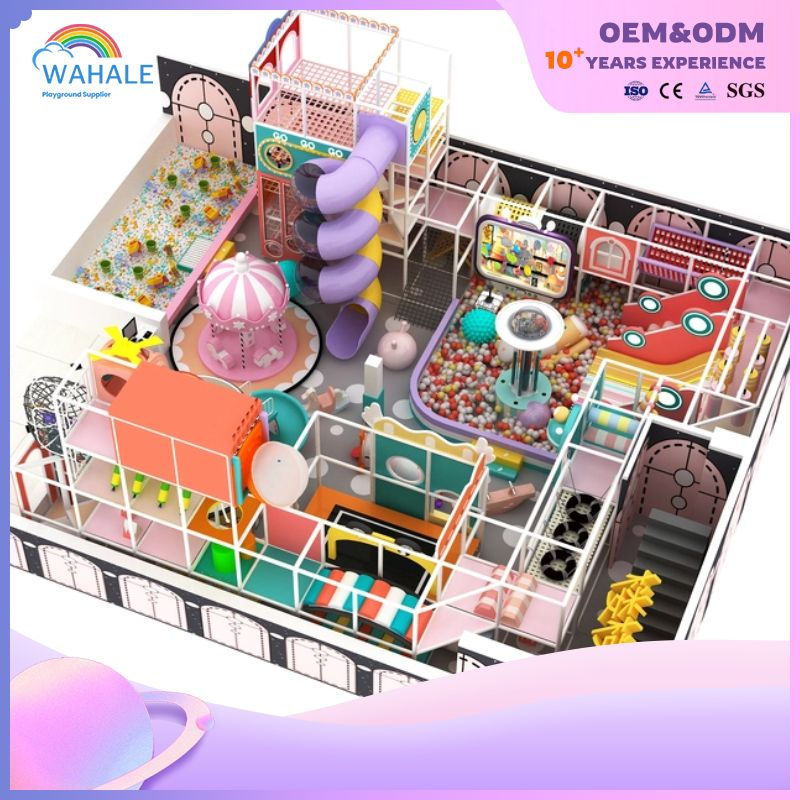 Large Three Level Entertainment Children's Indoor Playground Entertainment Equipment Park Donut Slide