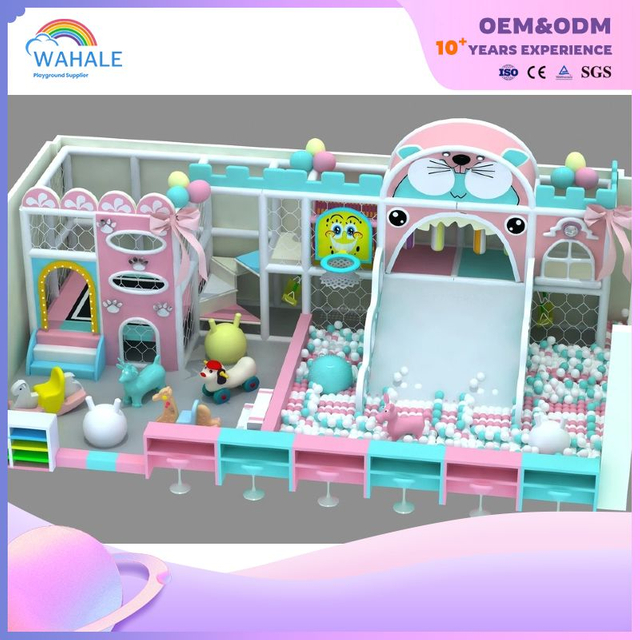Macaron theme customized children's play area kindergarten indoor playground
