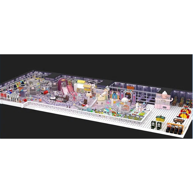 Pink and white check wave slide