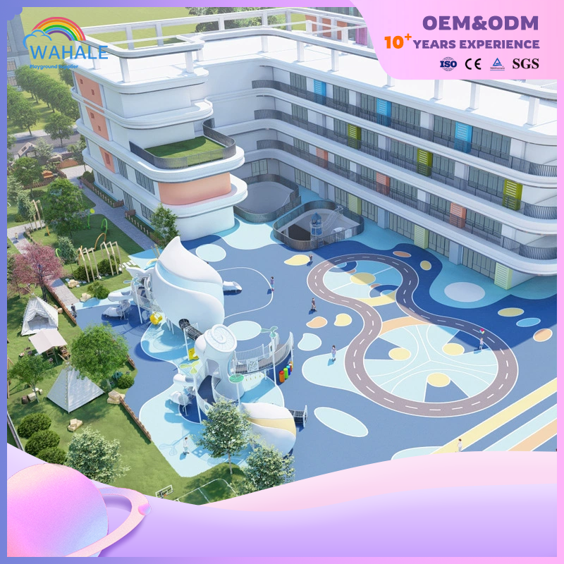 Kindergarten Outdoor Blue Ocean Theme Customized Children's Physical Exercise Playground Equipment Builder