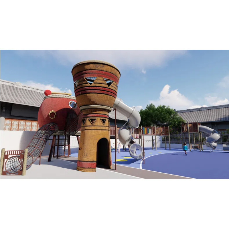 Wooden high-rise guardrail runway