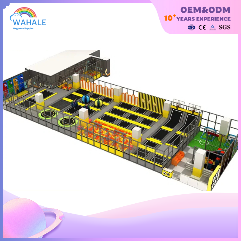 Kindergarten Indoor Yellow Soft Parkour Trampoline Jumping Sports Playground Equipment Dealer