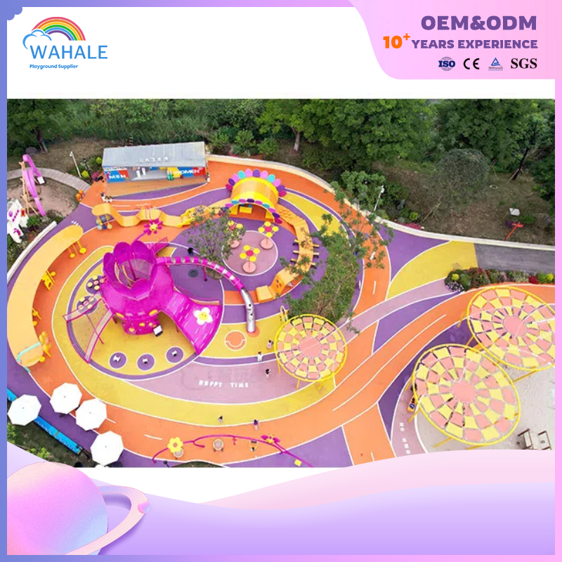 Scenic Spot Outdoor Color Flower Cartoon Shape Play Area Customized Children's Color Lighting Park
