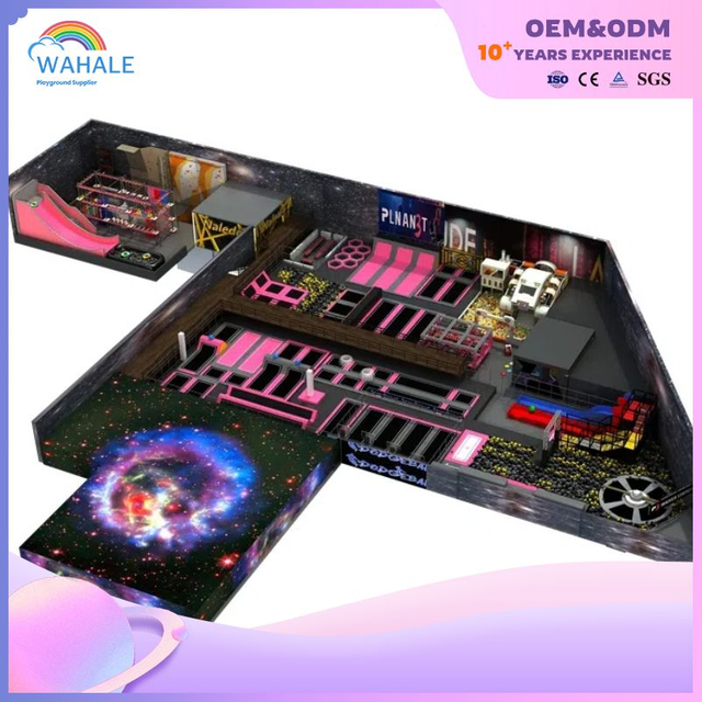 Couleur personnalisée Soft Children's Parkour Trampoline Park Interplanetary Thème de l'entraînement physique Équipement de jeu