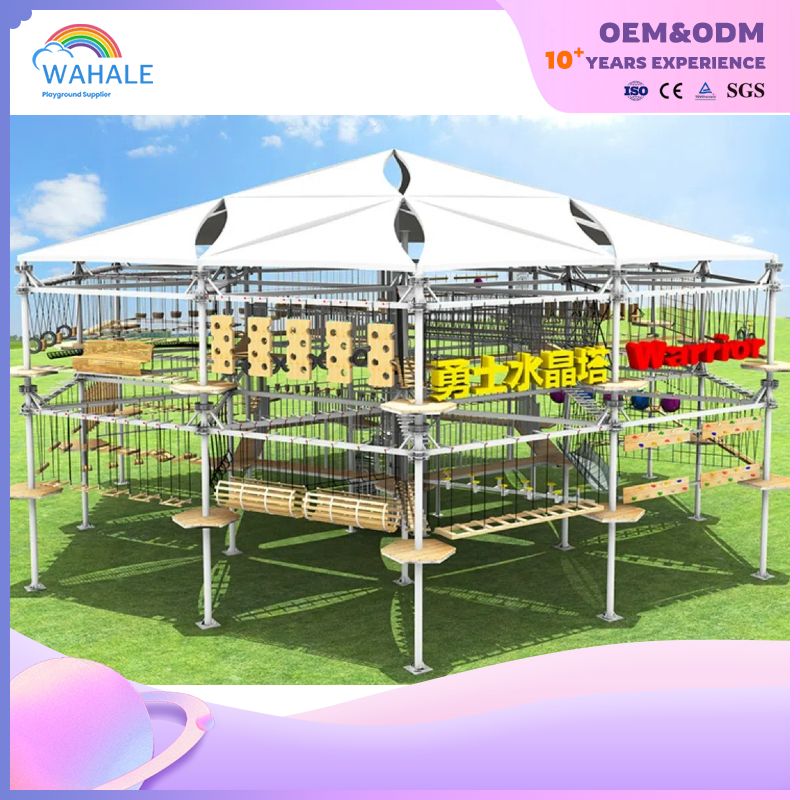 Park Outdoor Wooden Hexagonal Children Adventure Adventure Playground Equipment Wholesale