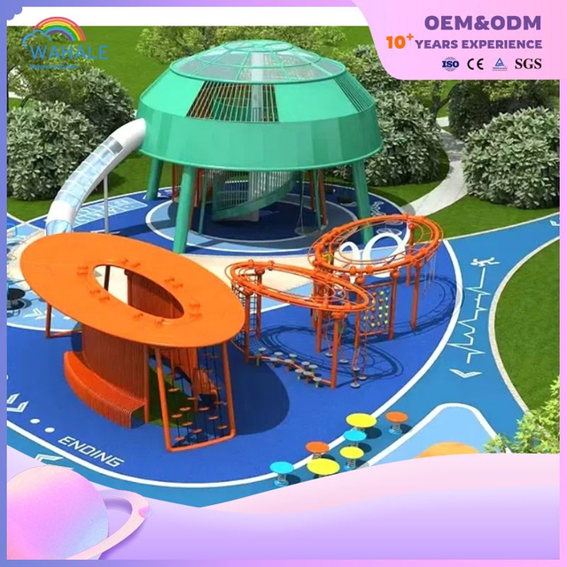 Scenic Area Outdoor Macaron Color Customized Playground Children Flying Saucer Modeling Playground Equipment