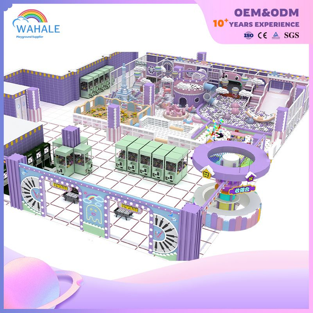 Purple Fantasy Children Indoor Soft Decoration Playground Customized Purple Castle Theme Park Equipment