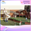 Community Outdoor Coffee-colored Wooden House Model Children's Outdoor Playground Entry Equipment