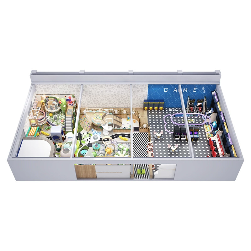 Wooden slide sand pool play area