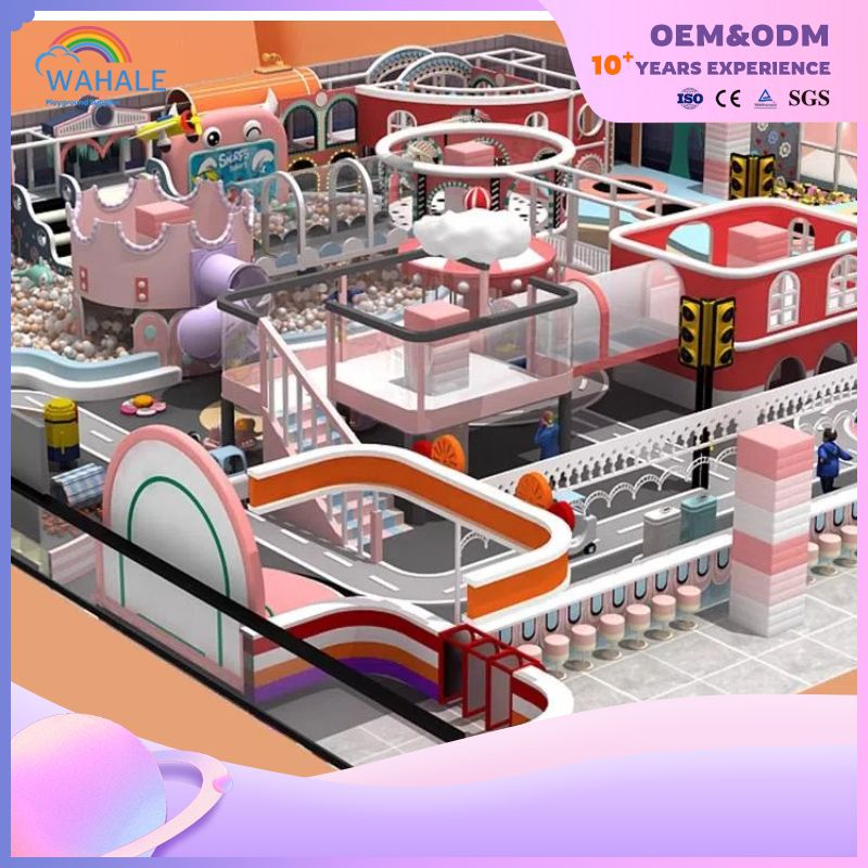Shopping Mall Indoor Pink Theme Custom Soft Decoration Cartoon Playground Equipment Sale