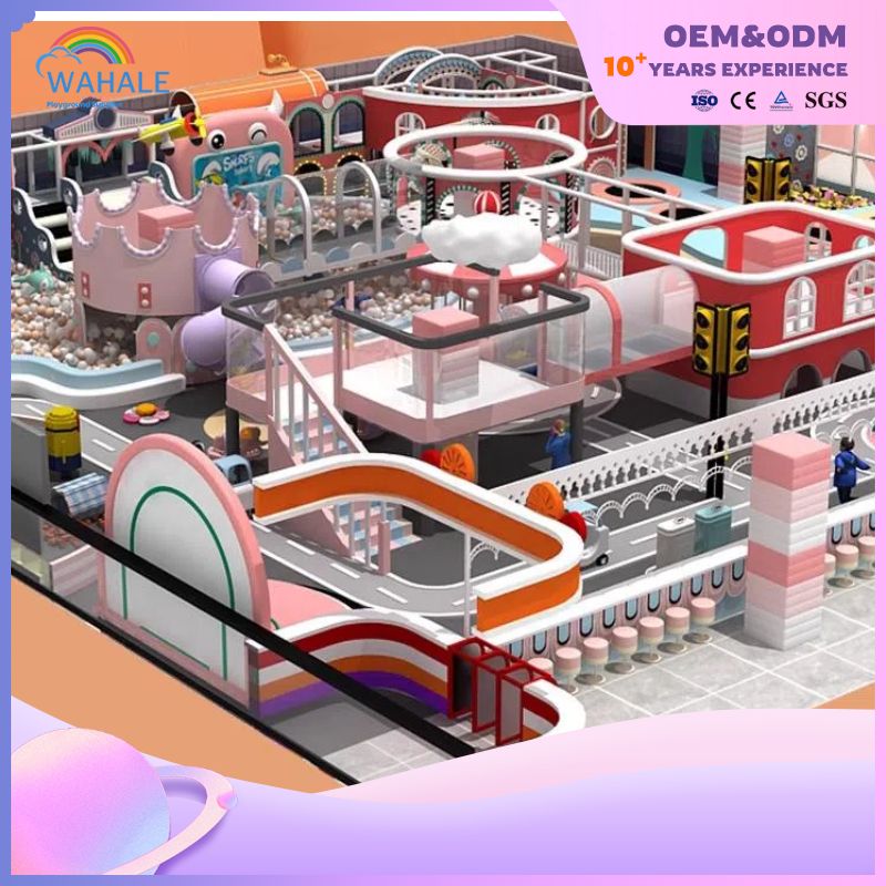 Shopping Mall Indoor Pink Theme Custom Soft Decoration Cartoon Playground Equipment Sale