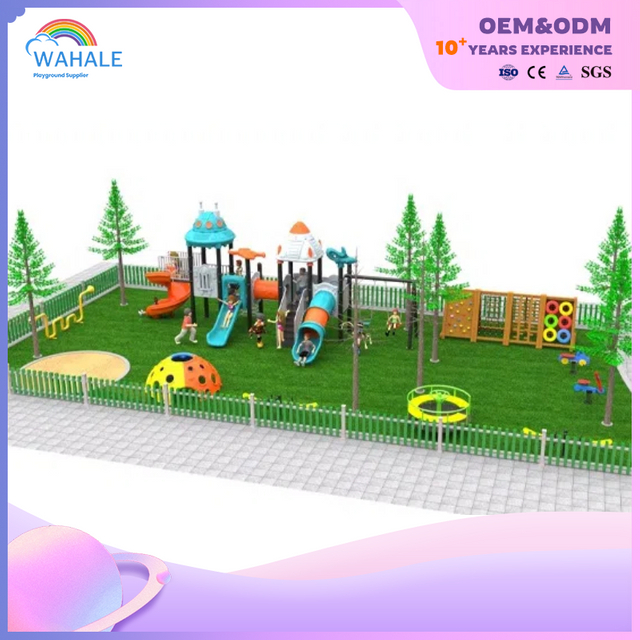 The Park's Outdoor Space-themed Children's Plastic Slide Park Customized Children's Unpowered Slide Equipment