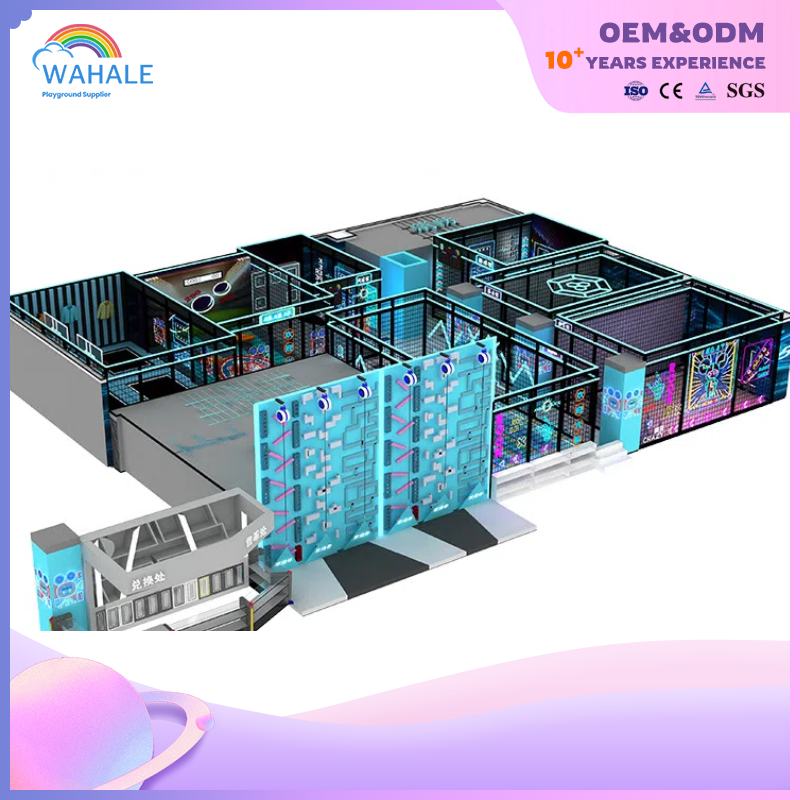 Indoor Children's Rubik's Cube Shape Custom Expansion Trampoline Park Video Game Theme Children's Playground