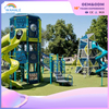 Park Outdoor Green Children Climbing Through The Playground Equipment Builder